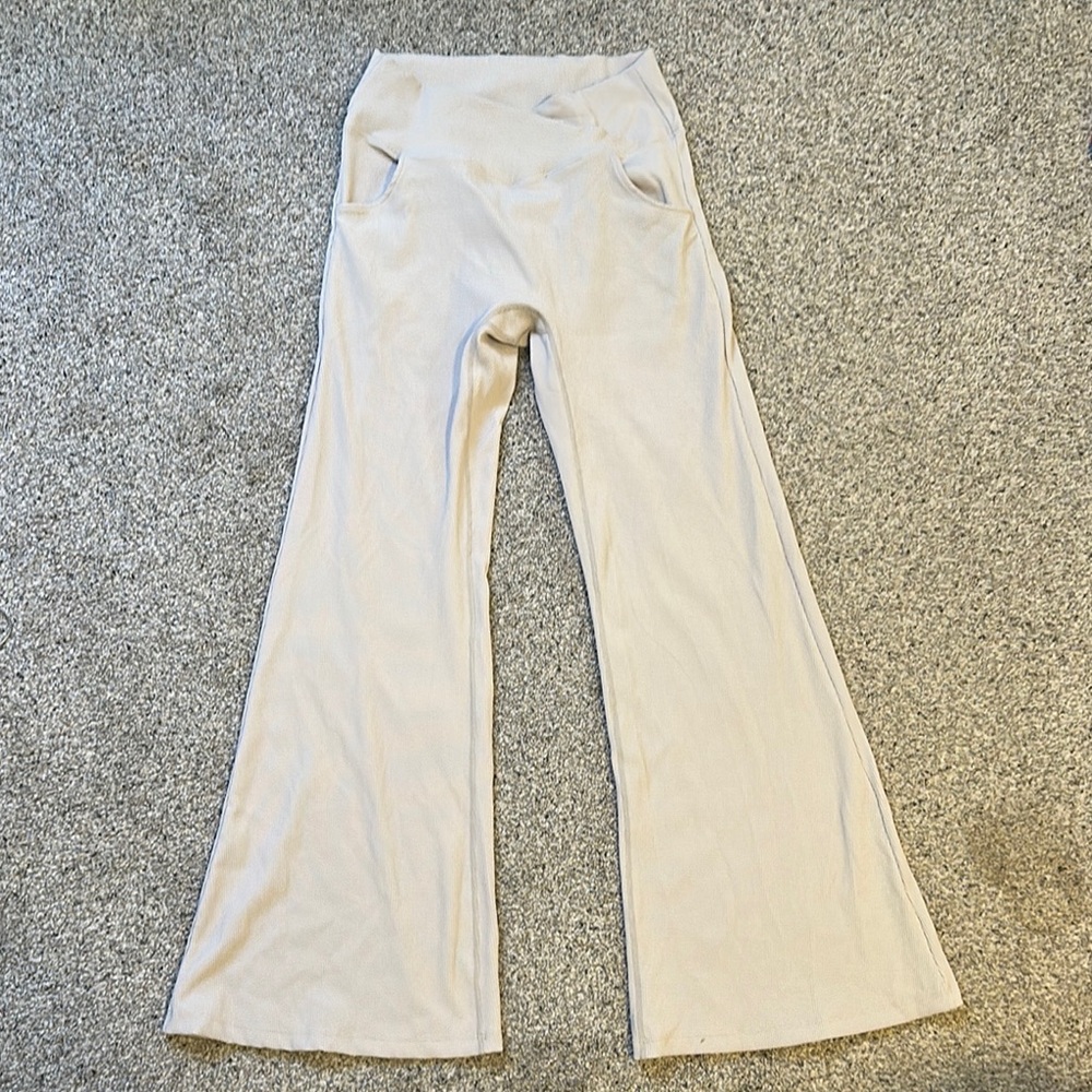 Women's Cream Flared Pants